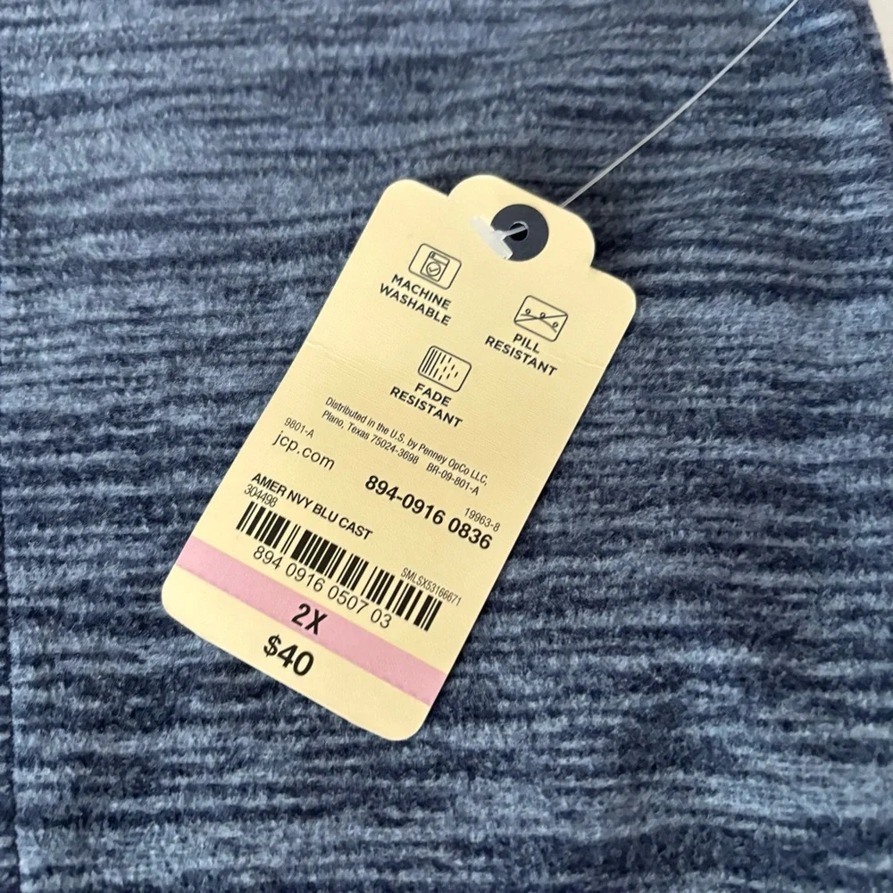 Women's St. John's Bay Active Quarter Zip Fleece Pullover w/front pockets 2X NWT